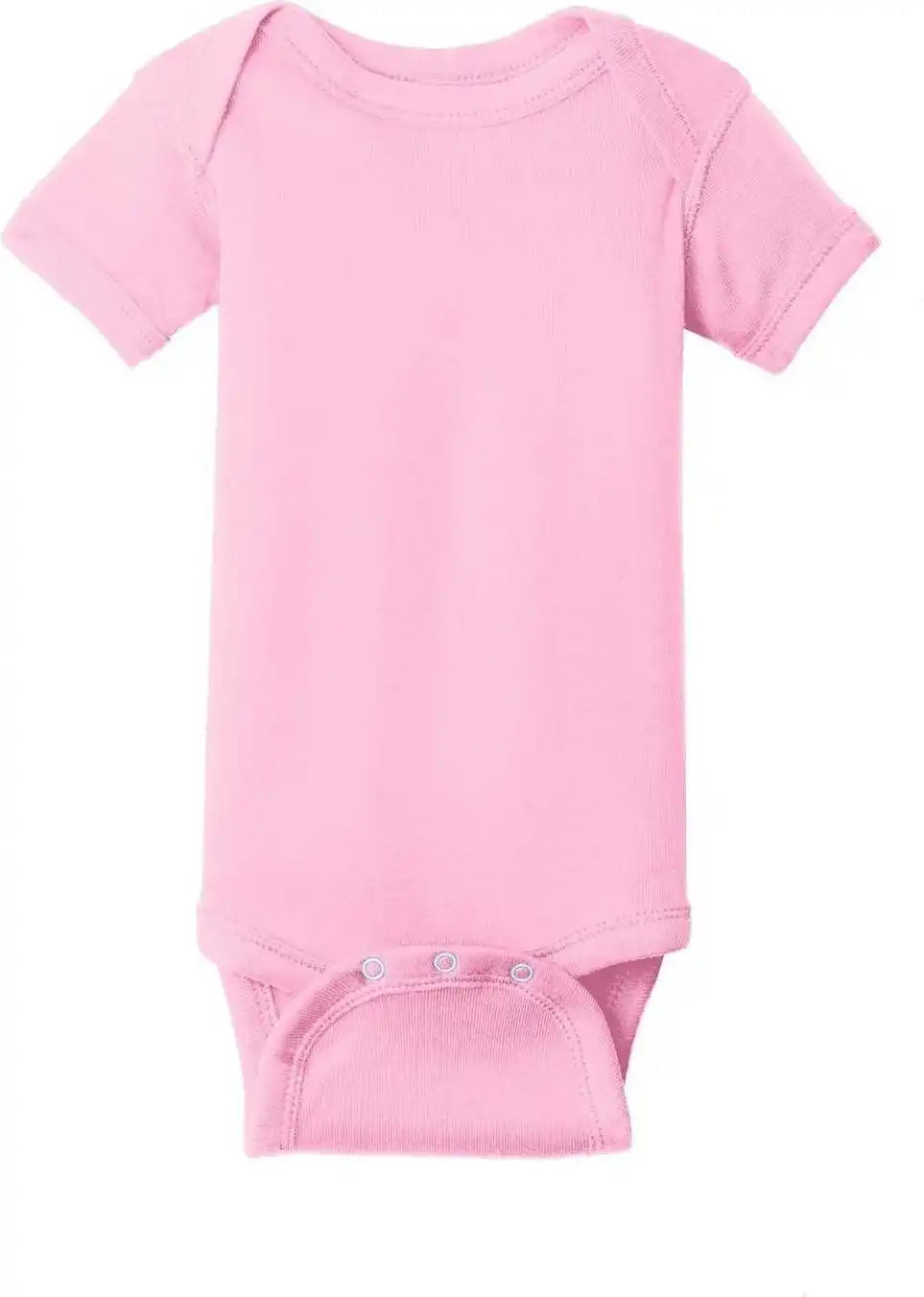 Rabbit Skins 4400 Infant Short Sleeve Baby Rib Bodysuit Pink