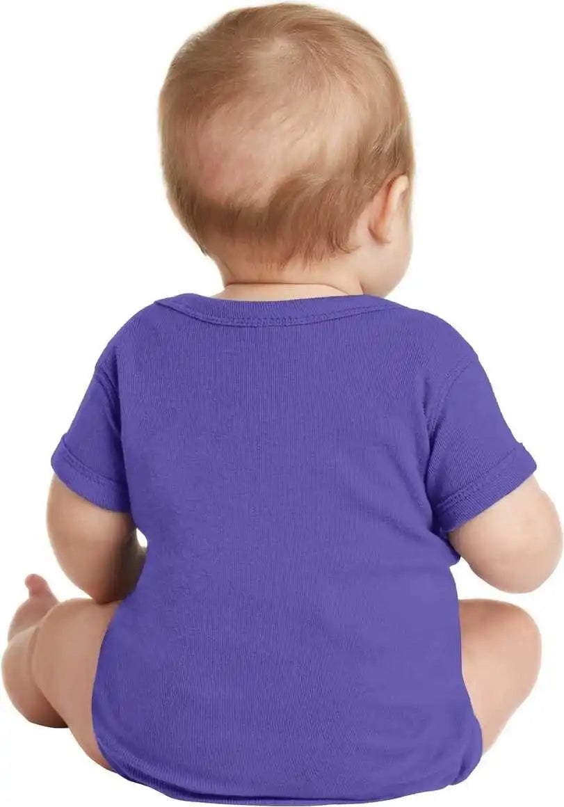 Rabbit Skins 4400 Infant Short Sleeve Baby Rib Bodysuit Purple