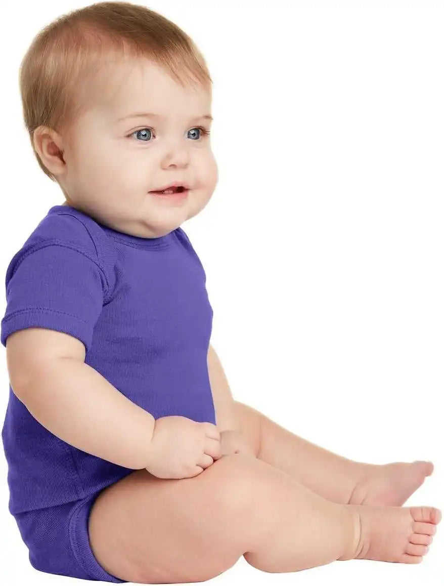 Rabbit Skins 4400 Infant Short Sleeve Baby Rib Bodysuit Purple