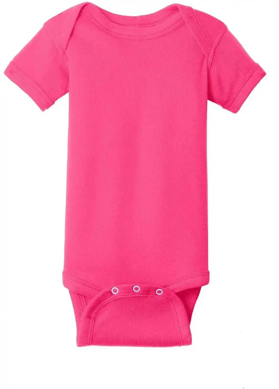 Rabbit Skins 4400 Infant Short Sleeve Baby Rib Bodysuit - Raspberry