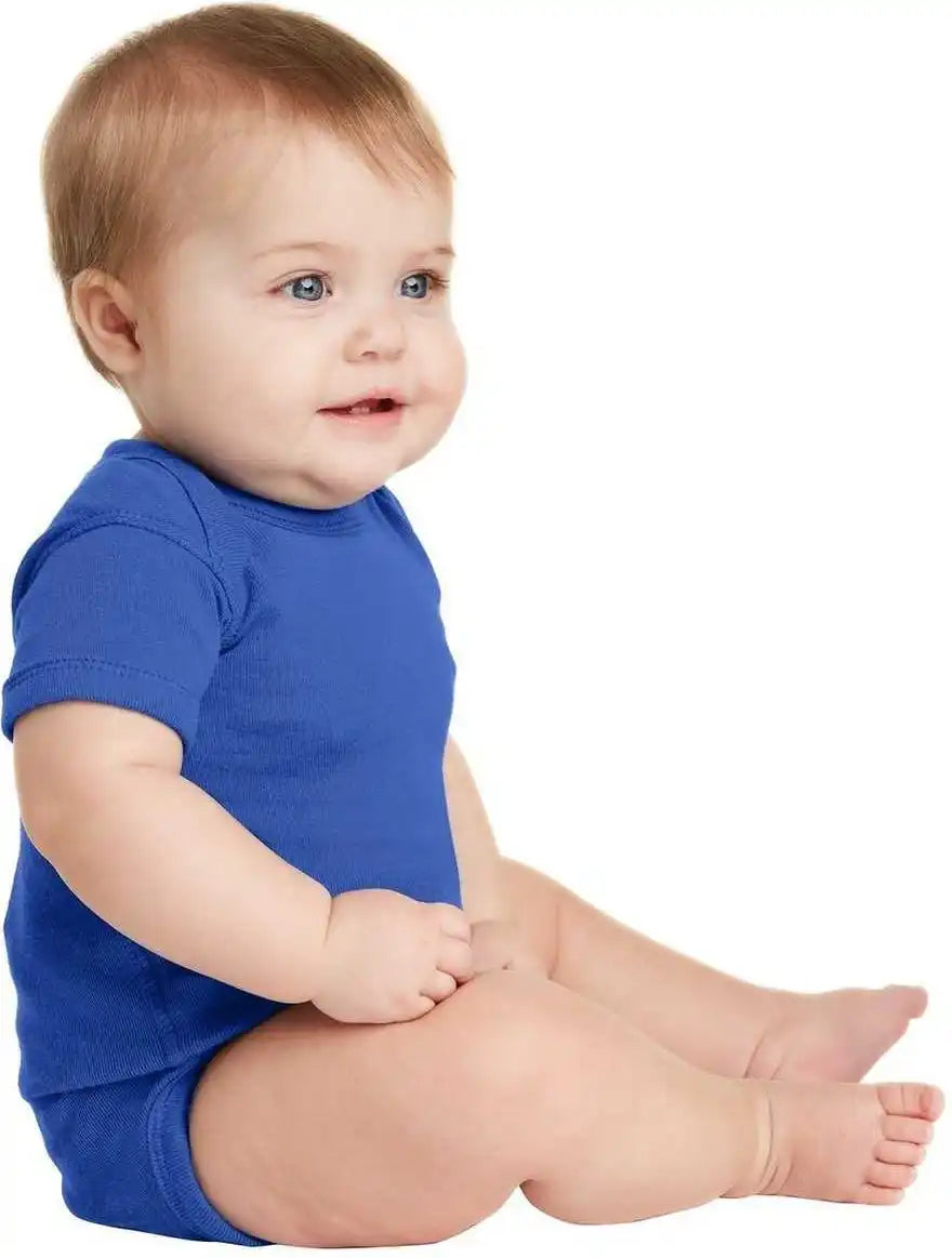 Rabbit Skins 4400 Infant Short Sleeve Baby Rib Bodysuit Royal