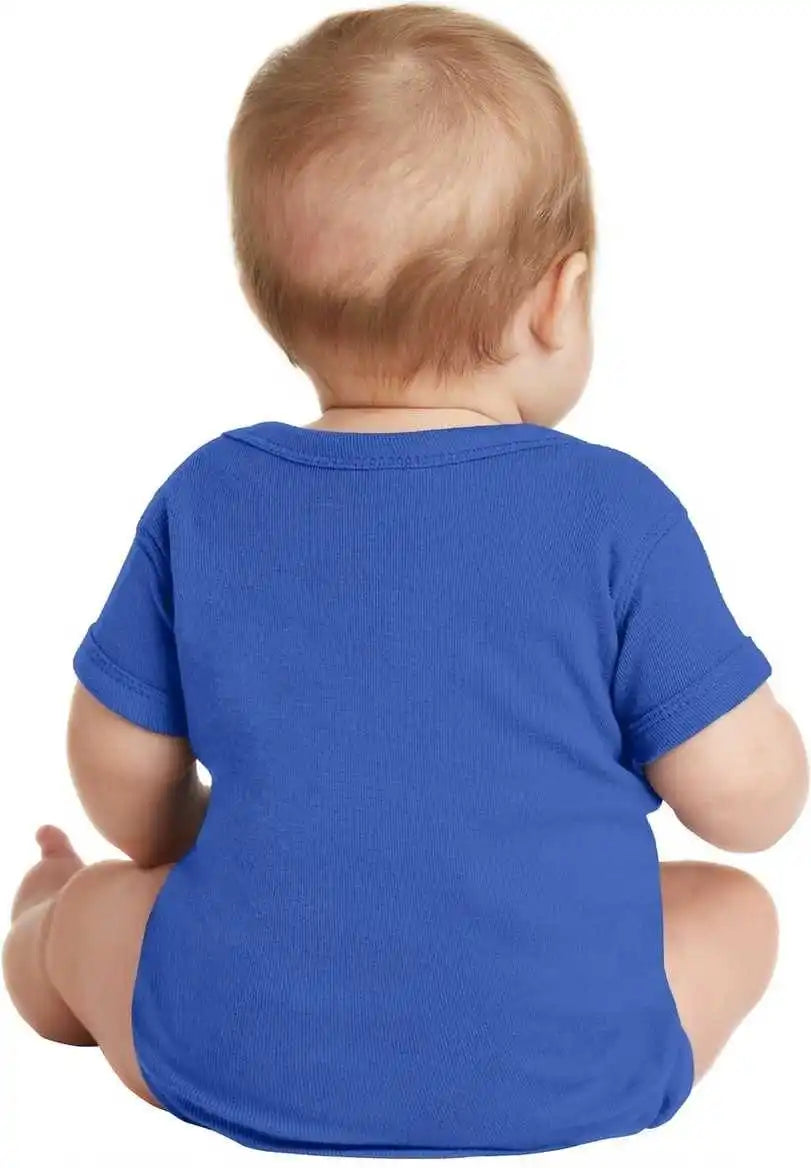 Rabbit Skins 4400 Infant Short Sleeve Baby Rib Bodysuit Royal