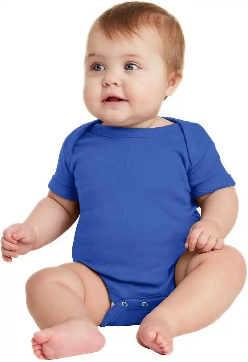 Rabbit Skins 4400 Infant Short Sleeve Baby Rib Bodysuit Royal