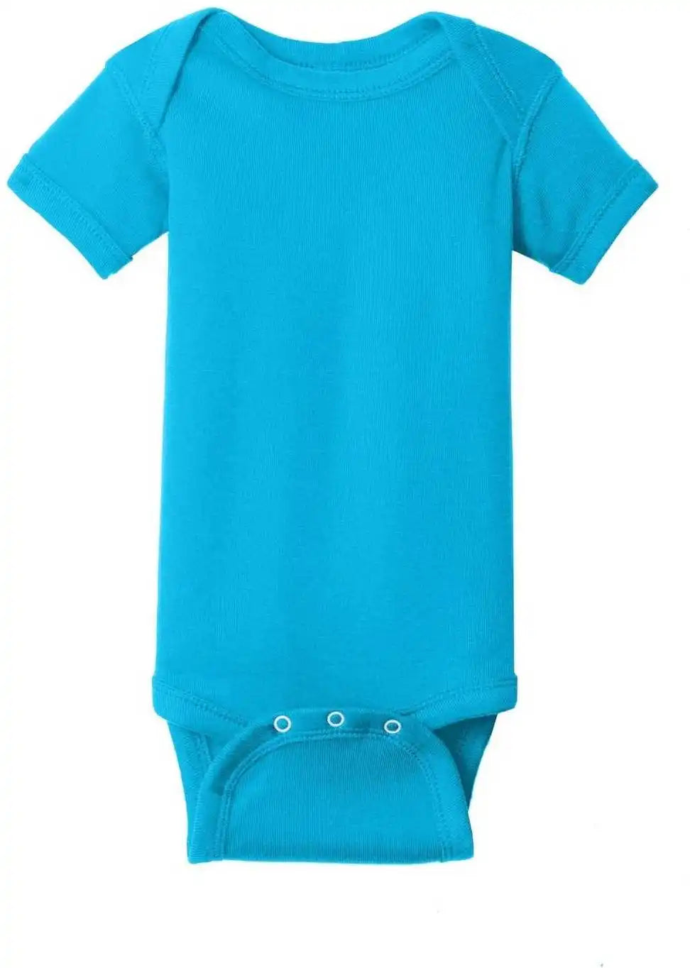 Rabbit Skins 4400 Infant Short Sleeve Baby Rib Bodysuit - Turquoise