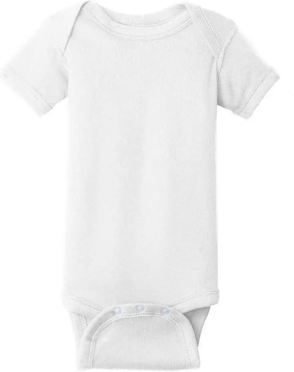 Rabbit Skins 4400 Infant Short Sleeve Baby Rib Bodysuit White