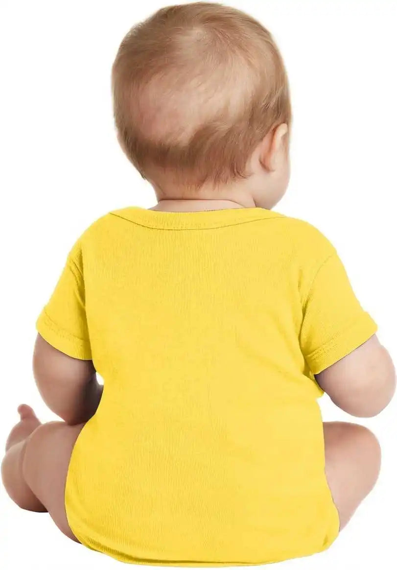 Rabbit Skins 4400 Infant Short Sleeve Baby Rib Bodysuit Yellow