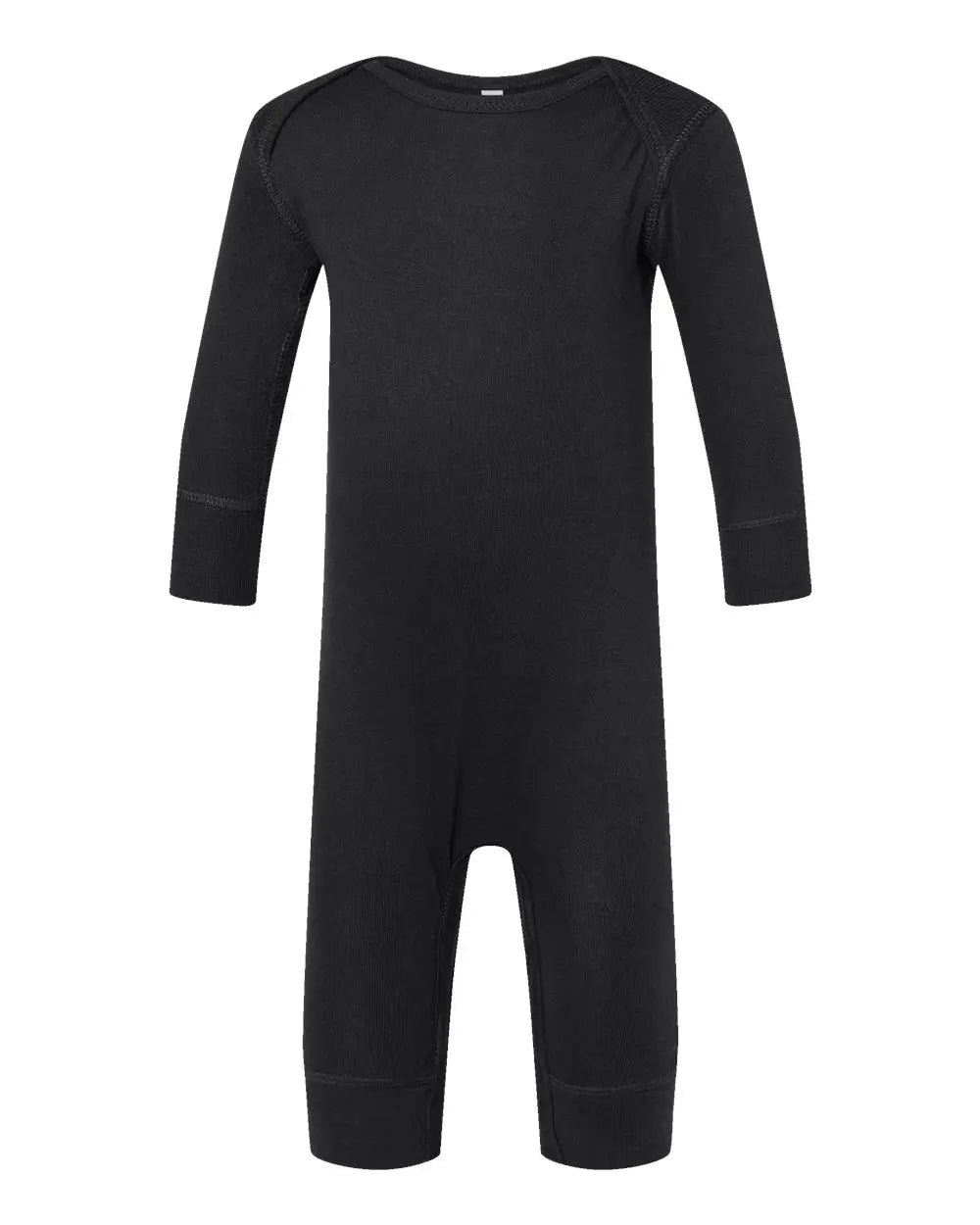 Rabbit Skins 4412 Infant Long Legged Baby Rib Bodysuit - Black