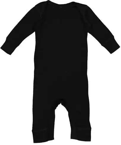 Rabbit Skins 4412 Infant Long Legged Baby Rib Bodysuit Black
