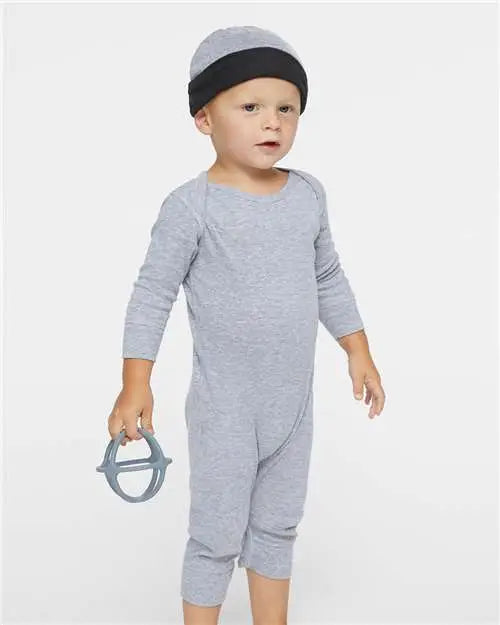 Rabbit Skins 4412 Infant Long Legged Baby Rib Bodysuit - Heather