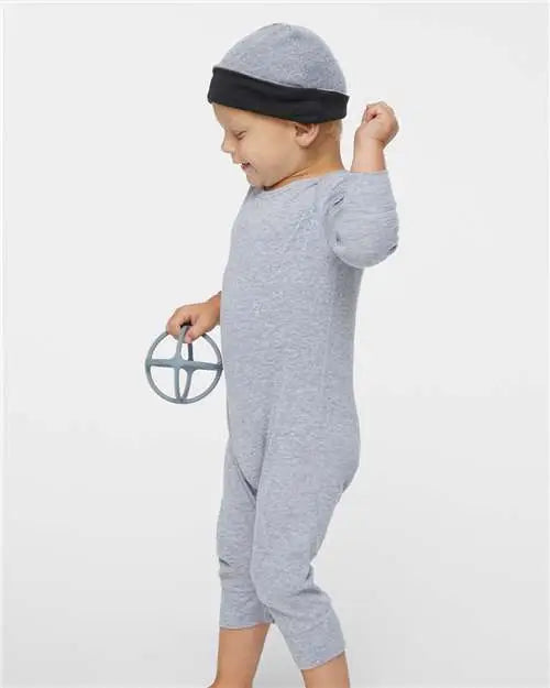Rabbit Skins 4412 Infant Long Legged Baby Rib Bodysuit - Heather