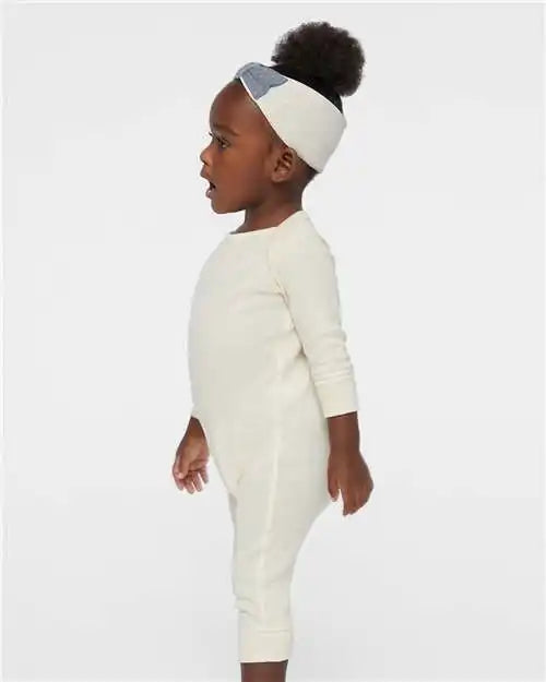 Rabbit Skins 4412 Infant Long Legged Baby Rib Bodysuit - Natural