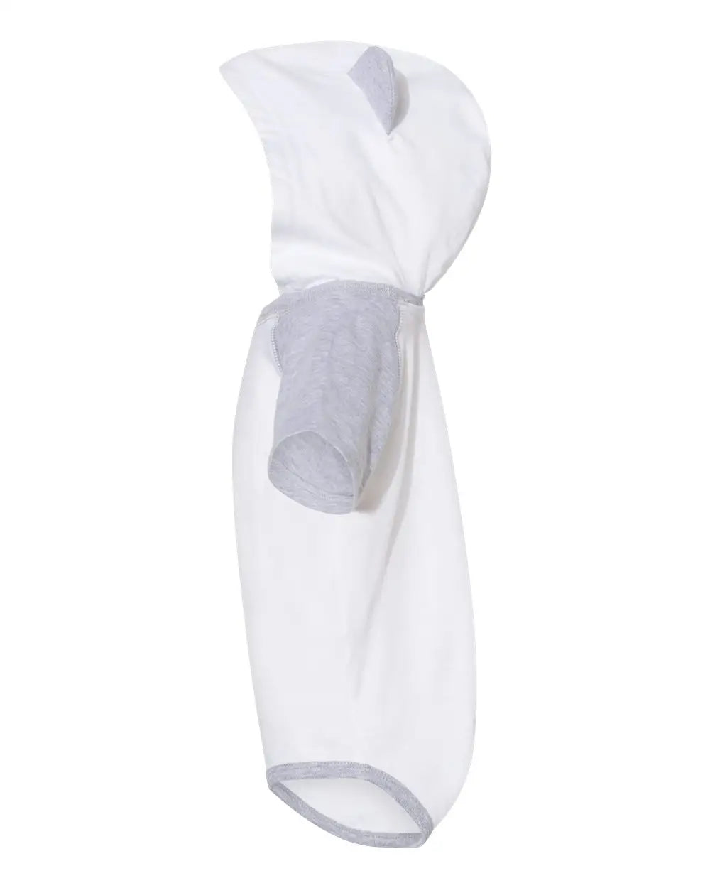 Rabbit Skins 4417 Fine Jersey Infant Short Sleeve Raglan Bodysuit with Hood & Ears - Blended White Vintage Heather