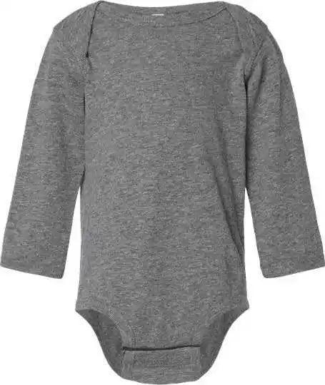 Rabbit Skins 4421 Infant Fine Jersey Long Sleeve Bodysuit Granite Heather