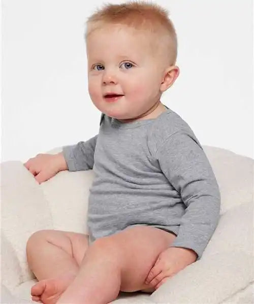 Rabbit Skins 4421 Infant Fine Jersey Long Sleeve Bodysuit - Heather