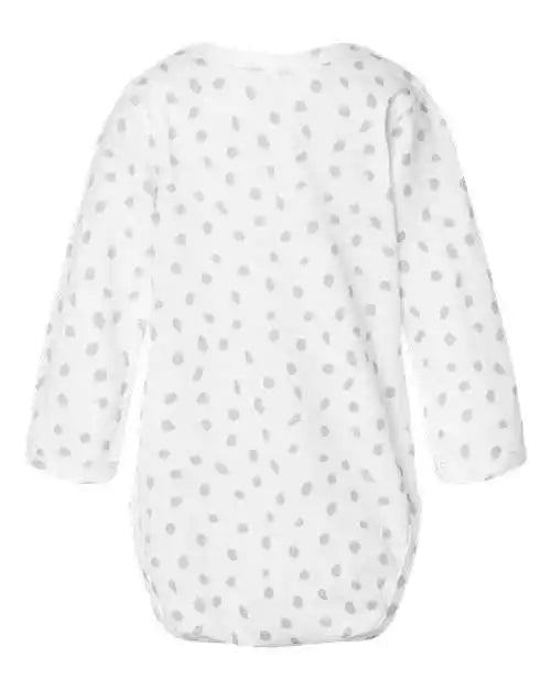 Rabbit Skins 4421 Infant Fine Jersey Long Sleeve Bodysuit - White Spot