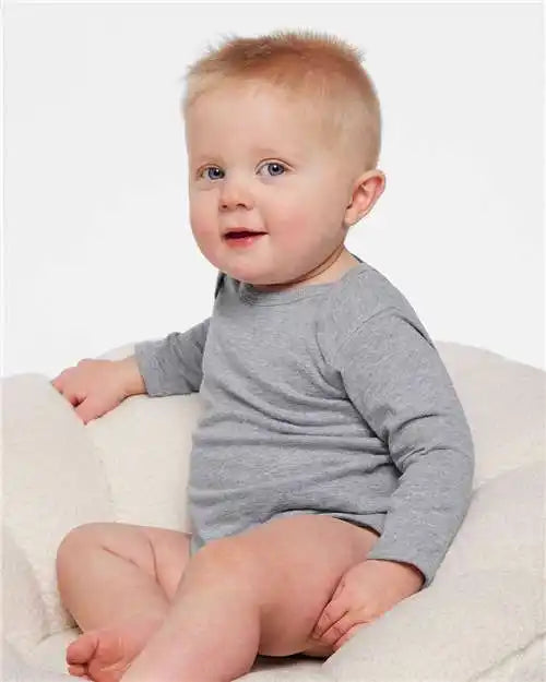 Rabbit Skins 4421l Infant Fine Jersey Long Sleeve Bodysuit - 4421 - Heather