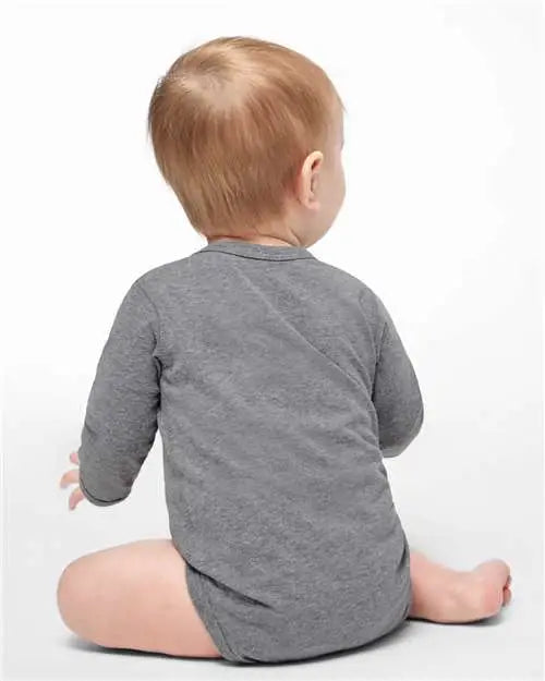 Rabbit Skins 4421l Infant Fine Jersey Long Sleeve Bodysuit - 4421 - Granite Heather