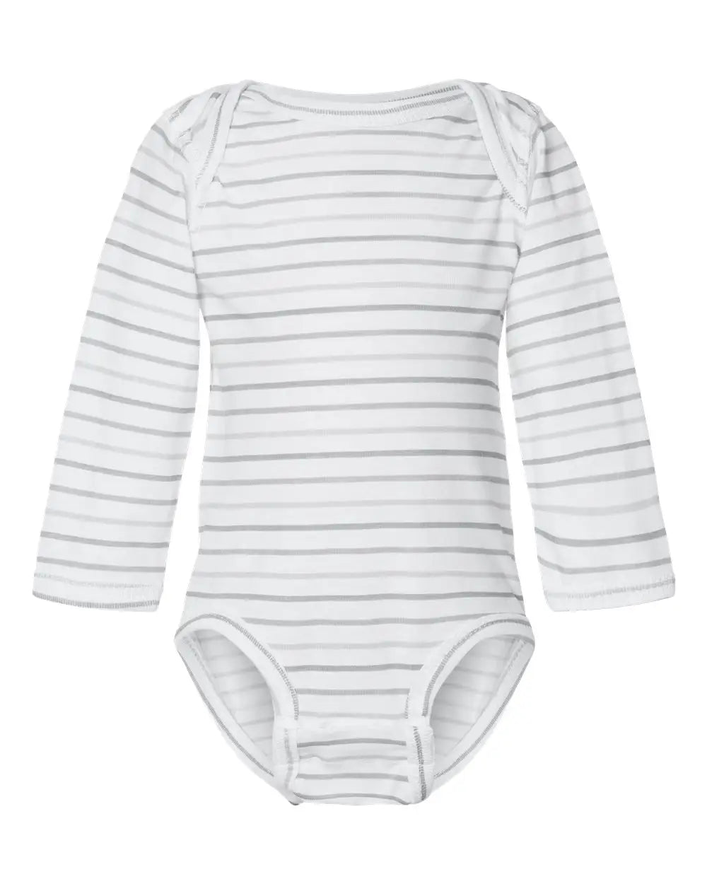 Rabbit Skins 4421l Infant Fine Jersey Long Sleeve Bodysuit - 4421 - Shadow Stripe - Nb