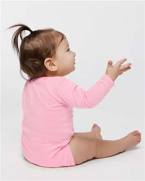 Rabbit Skins 4421l Infant Fine Jersey Long Sleeve Bodysuit - 4421 - Pink