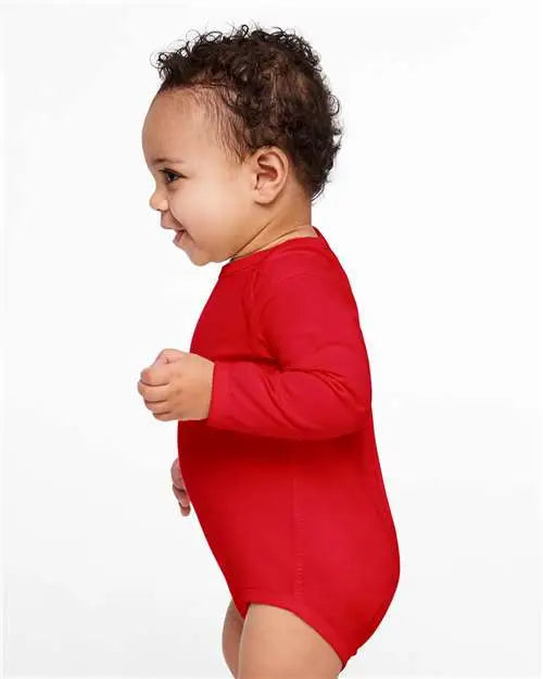 Rabbit Skins 4421l Infant Fine Jersey Long Sleeve Bodysuit - 4421 - Red