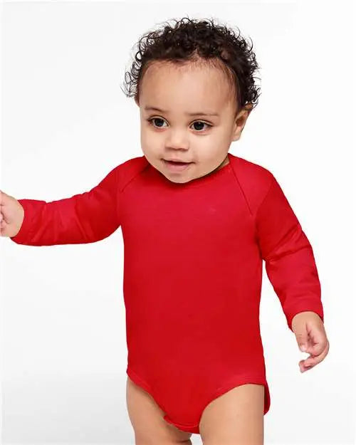 Rabbit Skins 4421l Infant Fine Jersey Long Sleeve Bodysuit - 4421 - Red