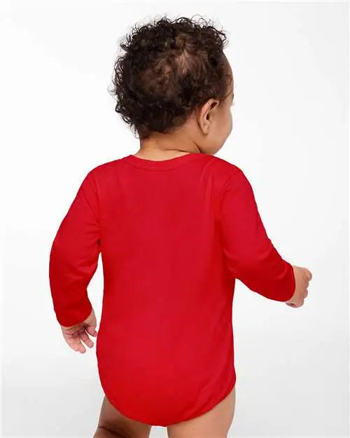 Rabbit Skins 4421l Infant Fine Jersey Long Sleeve Bodysuit - 4421 - Red