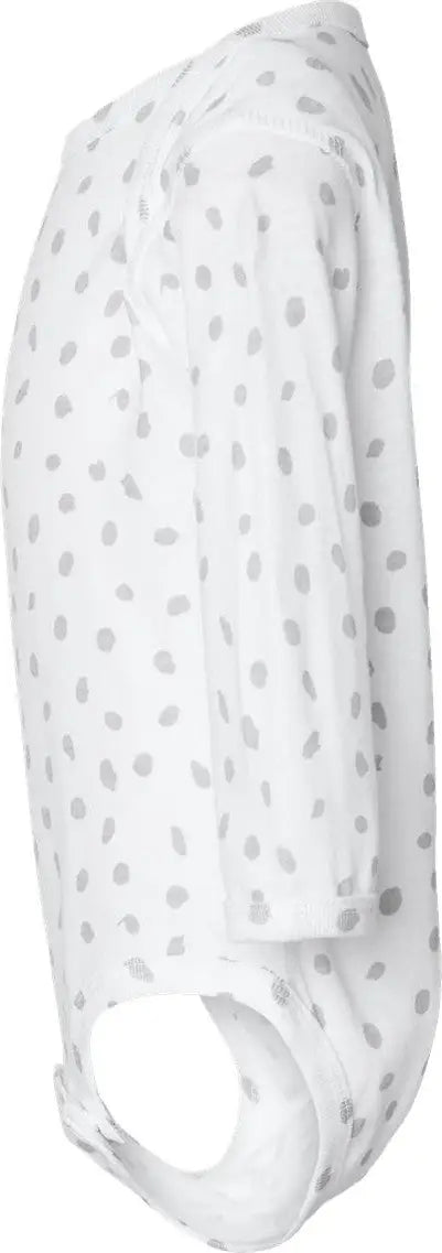 Rabbit Skins 4421l Infant Fine Jersey Long Sleeve Bodysuit - 4421 - White Spot