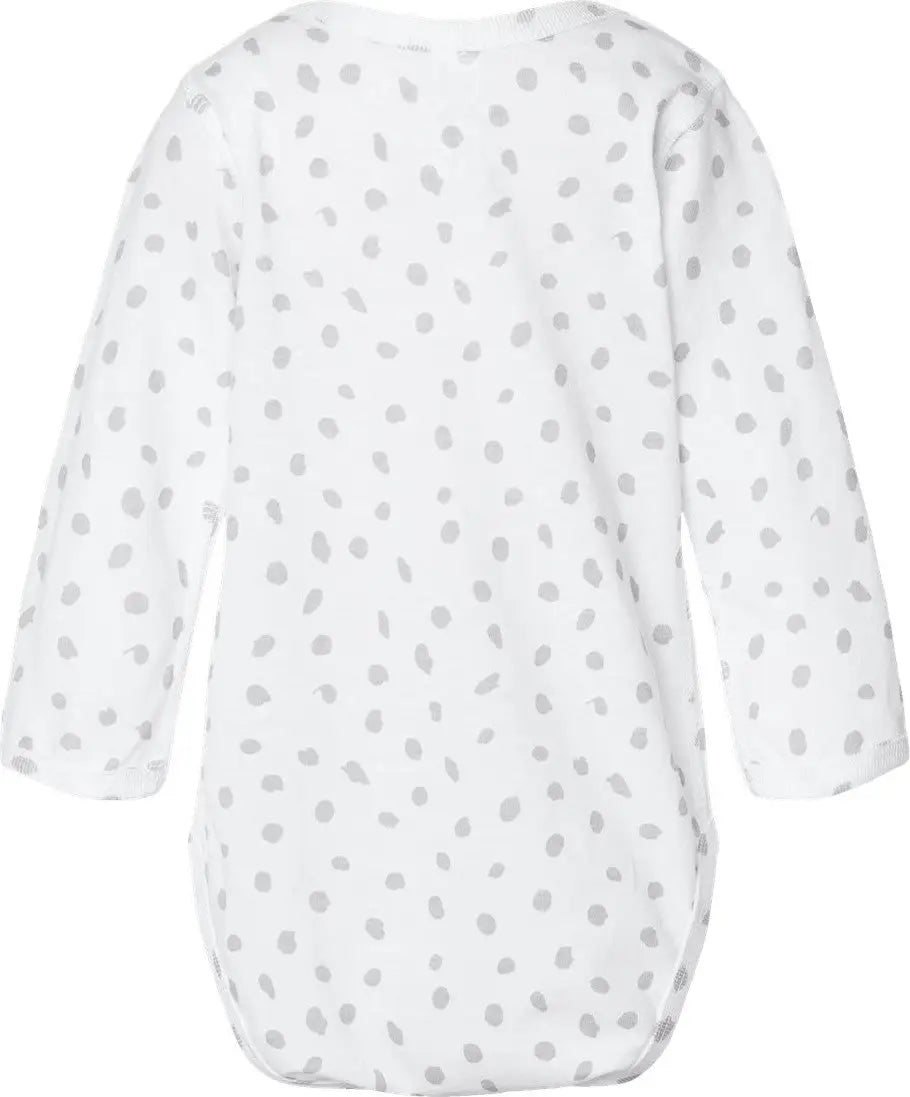 Rabbit Skins 4421l Infant Fine Jersey Long Sleeve Bodysuit - 4421 - White Spot - Nb