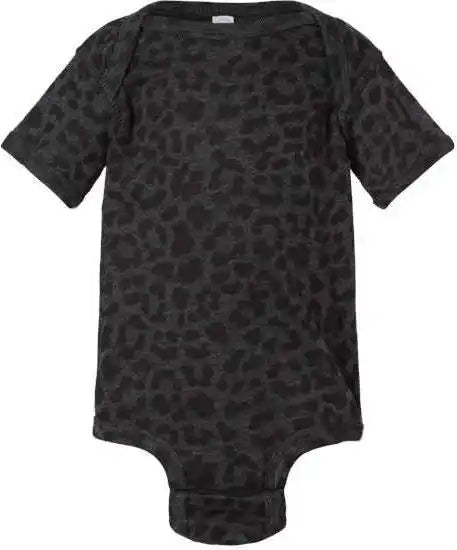 Rabbit Skins 4424 Infant Fine Jersey Bodysuit Black Leopard