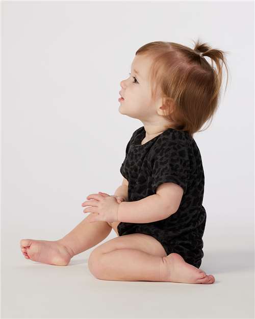 Rabbit Skins 4424 Infant Fine Jersey Bodysuit - Black Leopard