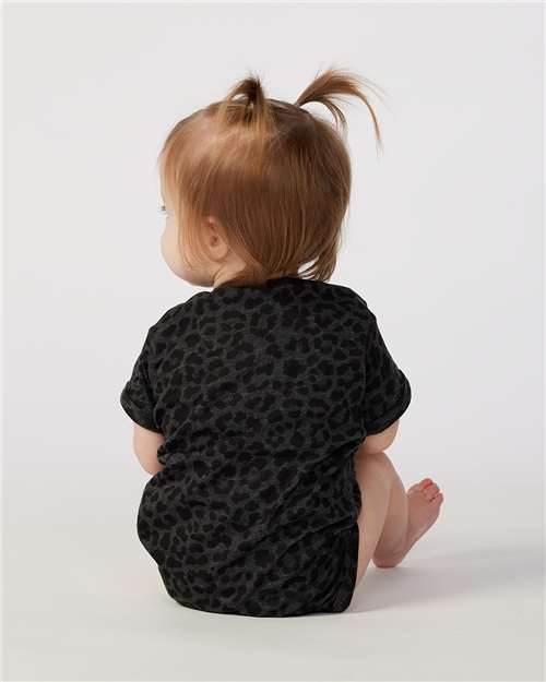 Rabbit Skins 4424 Infant Fine Jersey Bodysuit - Black Leopard