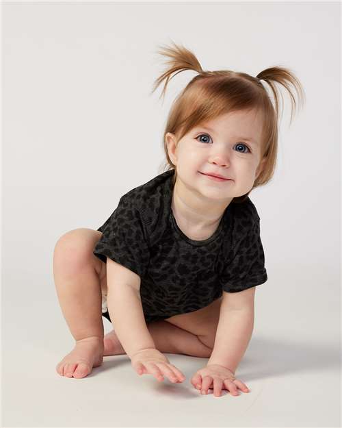 Rabbit Skins 4424 Infant Fine Jersey Bodysuit - Black Leopard