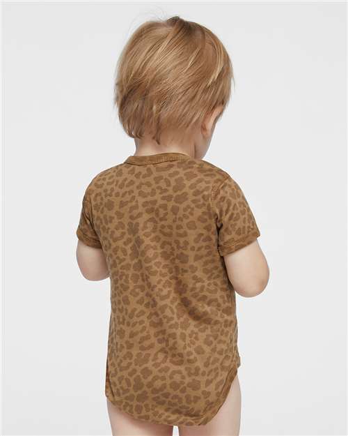 Rabbit Skins 4424 Infant Fine Jersey Bodysuit - Brown Leopard