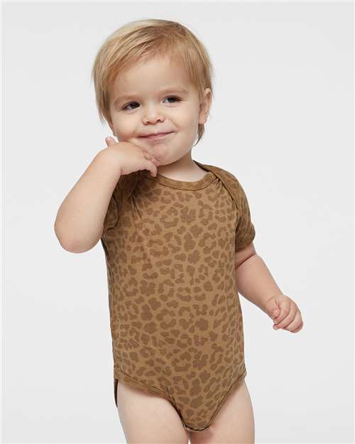 Rabbit Skins 4424 Infant Fine Jersey Bodysuit - Brown Leopard