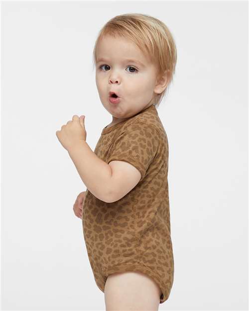 Rabbit Skins 4424 Infant Fine Jersey Bodysuit - Brown Leopard