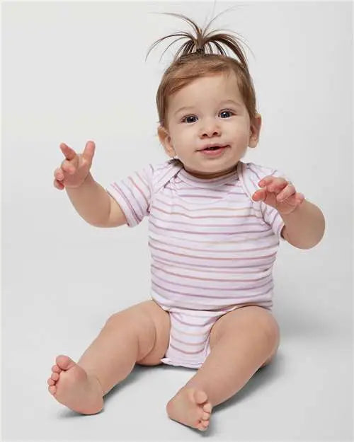 Rabbit Skins 4424 Infant Fine Jersey Bodysuit - Lilac Stripe