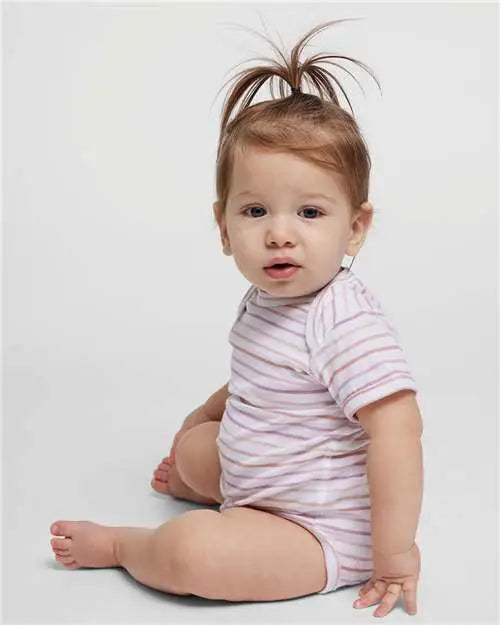 Rabbit Skins 4424 Infant Fine Jersey Bodysuit - Lilac Stripe