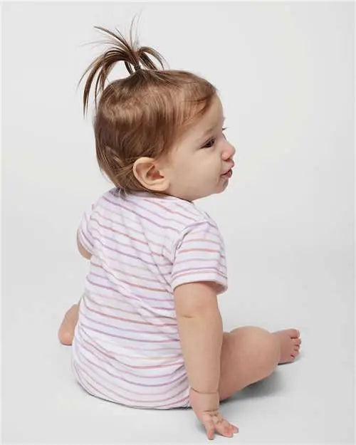 Rabbit Skins 4424 Infant Fine Jersey Bodysuit - Lilac Stripe