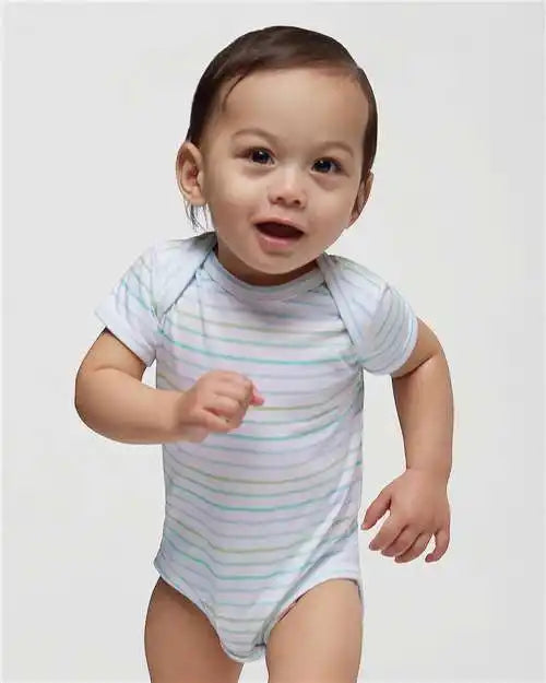 Rabbit Skins 4424 Infant Fine Jersey Bodysuit - Marine Stripe