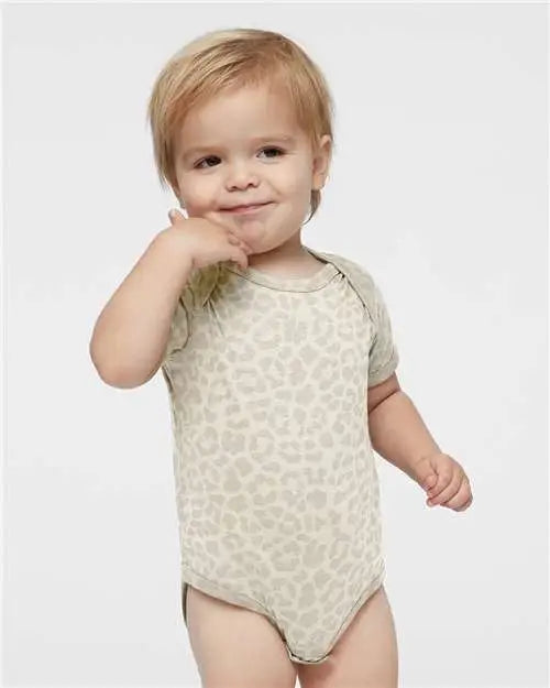 Rabbit Skins 4424 Infant Fine Jersey Bodysuit - Natural Leopard