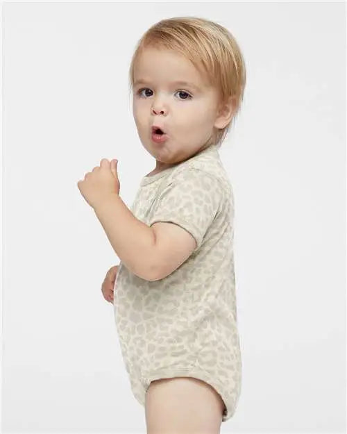 Rabbit Skins 4424 Infant Fine Jersey Bodysuit - Natural Leopard