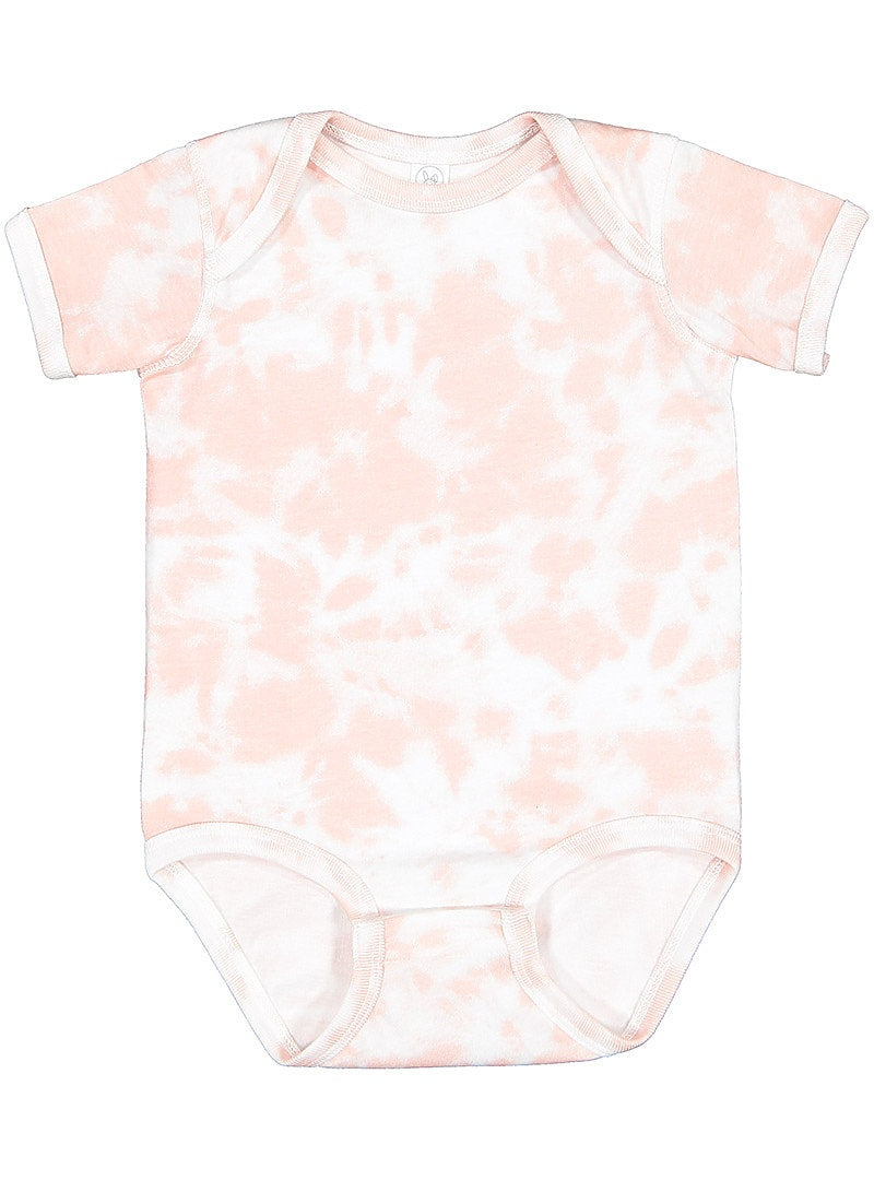 Rabbit Skins 4424ex Infant Fine Jersey Bodysuit - Extended Colors - Rose Tie Dye