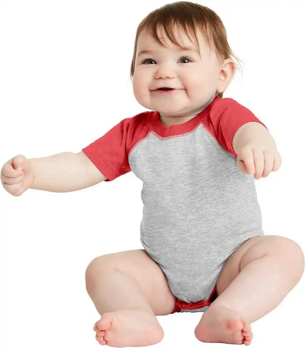 Rabbit Skins 4430 Infant Baseball Fine Jersey Bodysuit Red