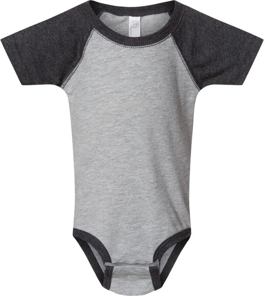 Rabbit Skins 4430 Infant Baseball Fine Jersey Bodysuit - Vintage Heather Smoke - Heather/ / Nb