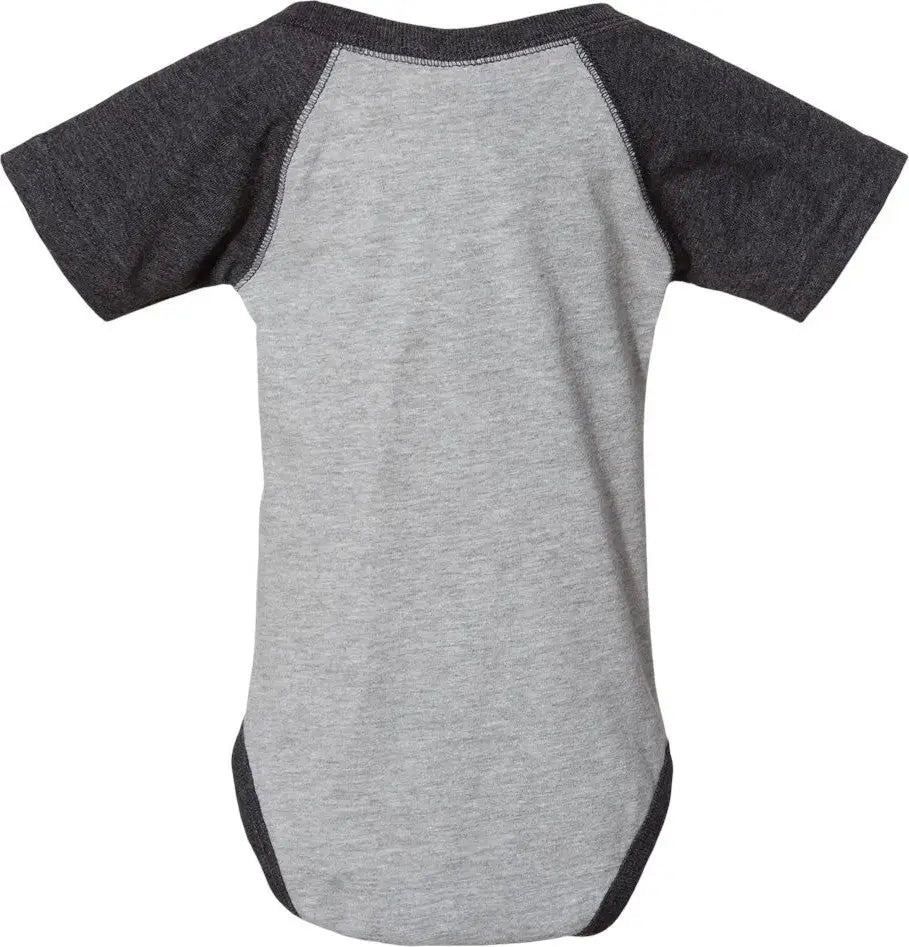 Rabbit Skins 4430 Infant Baseball Fine Jersey Bodysuit - Vintage Heather Smoke - Heather/ / Nb
