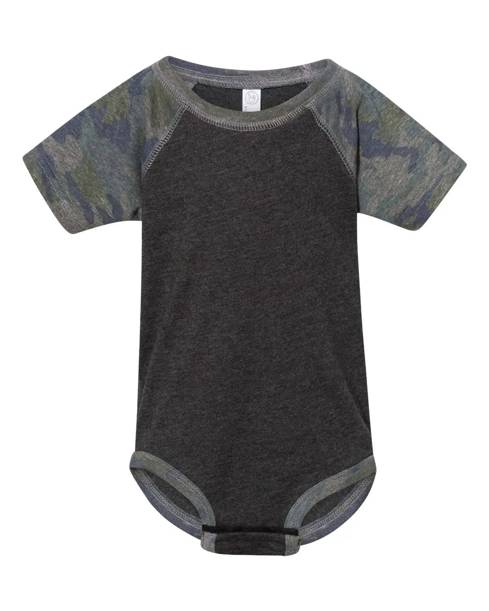 Rabbit Skins 4430 Infant Baseball Fine Jersey Bodysuit - Vintage Smoke Camo - Smoke/ / Nb