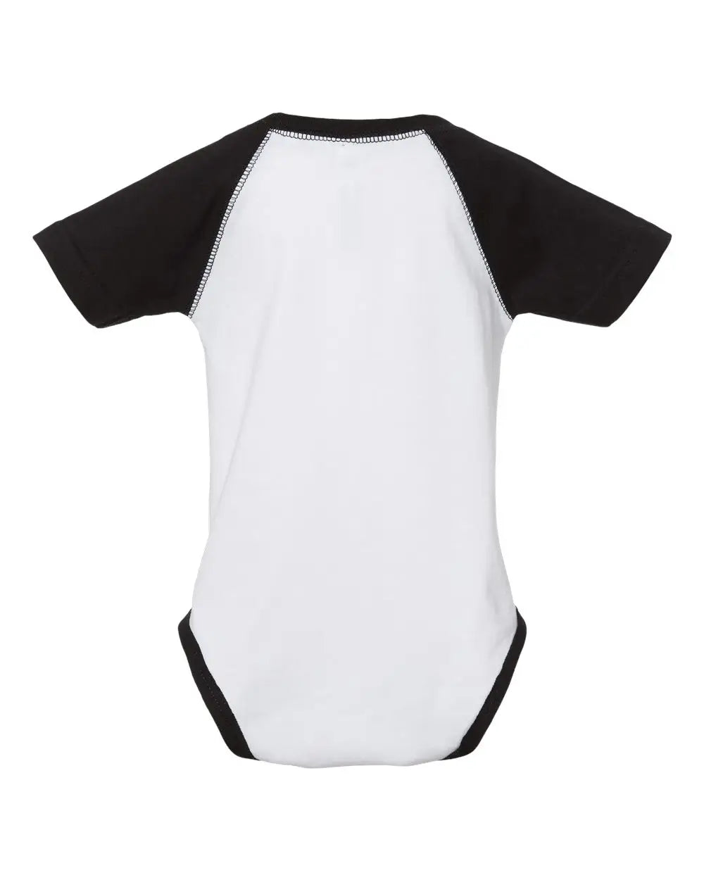 Rabbit Skins 4430 Infant Baseball Fine Jersey Bodysuit - White Solid Black
