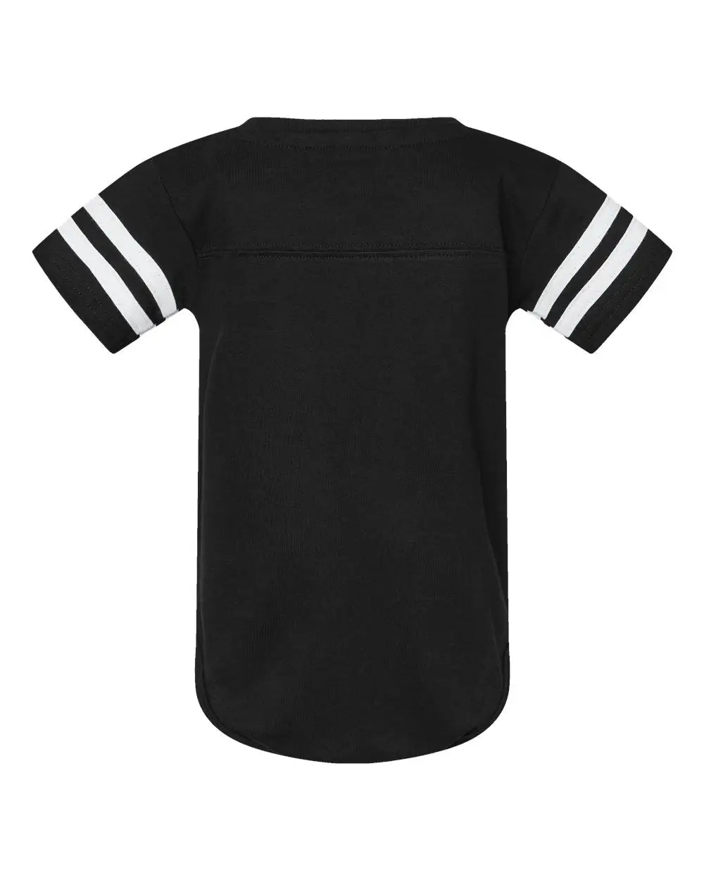 Rabbit Skins 4437 Infant Football Fine Jersey Bodysuit - Black Solid White - Solid/ / Nb