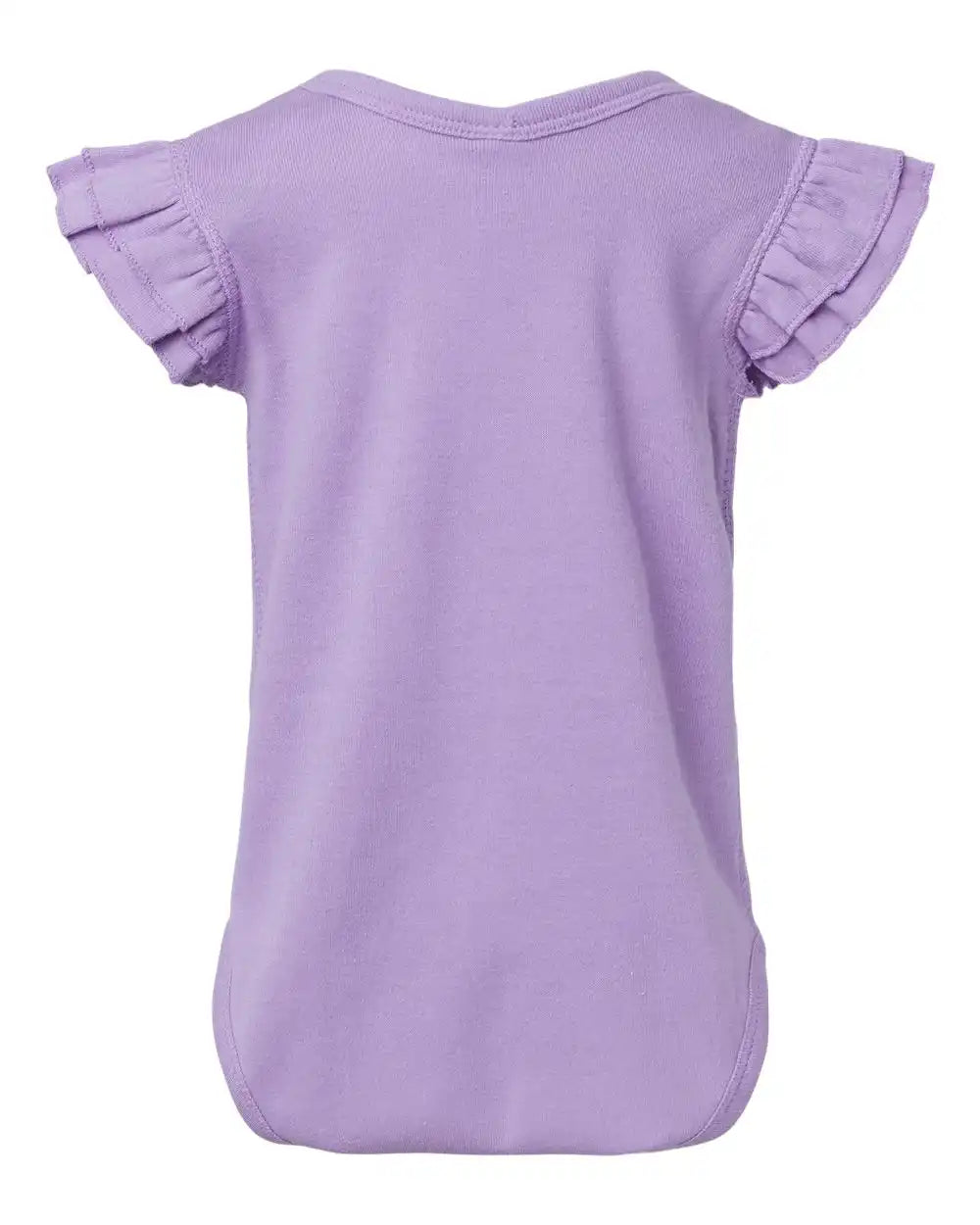 Rabbit Skins 4439 Infant Flutter Sleeve Baby Rib Bodysuit - Lavender - 6m