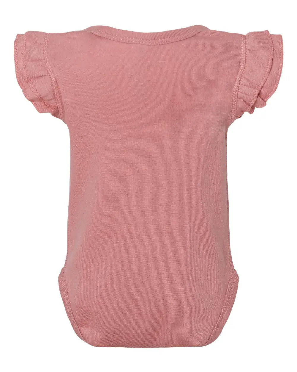 Rabbit Skins 4439 Infant Flutter Sleeve Baby Rib Bodysuit - Mauvelous - Cardinal / 6m